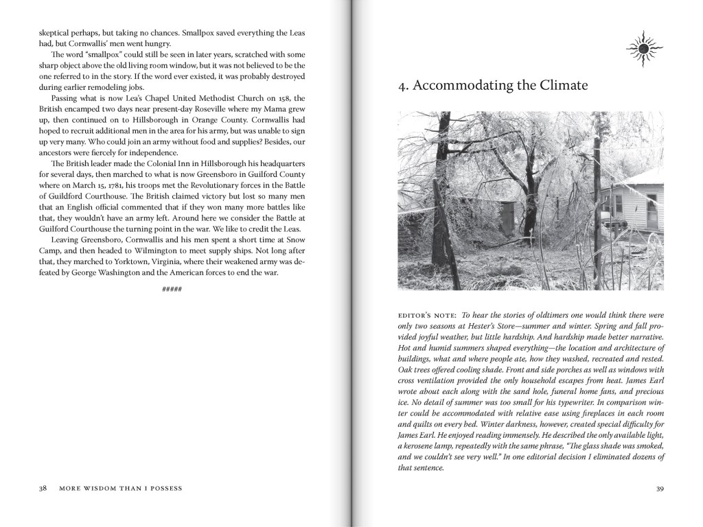 More Wisdom than I Possess: Life at Hester's Store, North Carolina, by James Earl Hester, edited by Randolph T. Hester